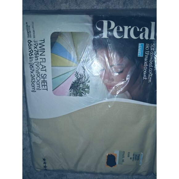 Montgomery Ward Percale Twin Flat Sheets & Room Concepts Fitted Sheet Set 50% Co - Picture 4 of 10